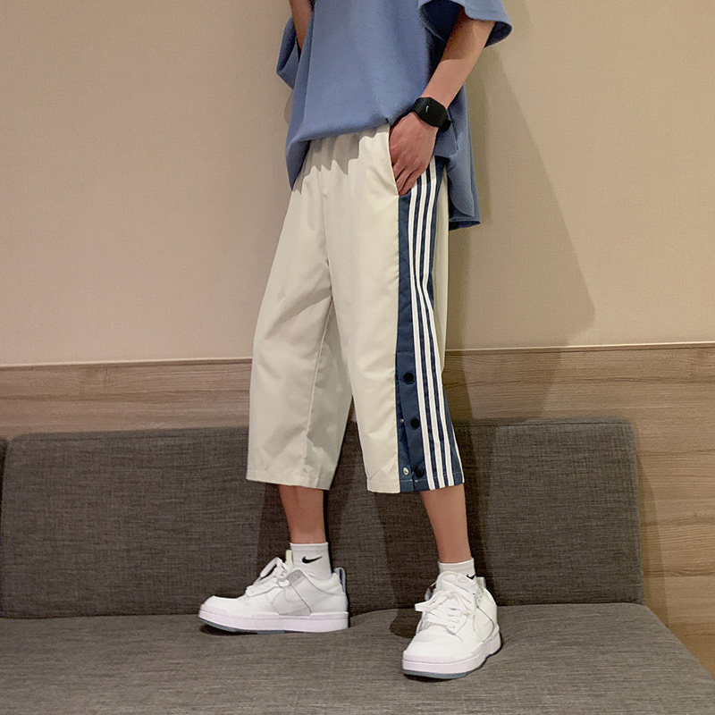 男休闲裤七分裤条纹直筒运动裤,男装休闲裤,星座1116-2
