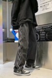 美式高街ins潮牌牛仔裤男宽松直筒裤设计感休闲阔腿长裤N8045P48，男装牛仔裤，星座1116-2