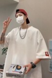 短袖男夏季潮宽松港风t恤2023新款衣服ins潮流五分袖体恤CT836P28，男装T恤，星座1116-2