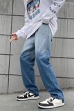 渐变牛仔裤男夏季复古高街ins潮牌阔腿裤子宽松直筒裤K9001P35，男装牛仔裤，星座1116-2