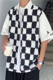 潮流衬衫格子男夏季慵懒简约五分袖宽松型时尚新款C627P33，男装衬衫，星座1116-2