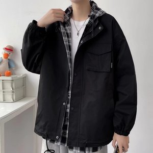 男秋冬新款连帽假两件夹克外套J126P65图片