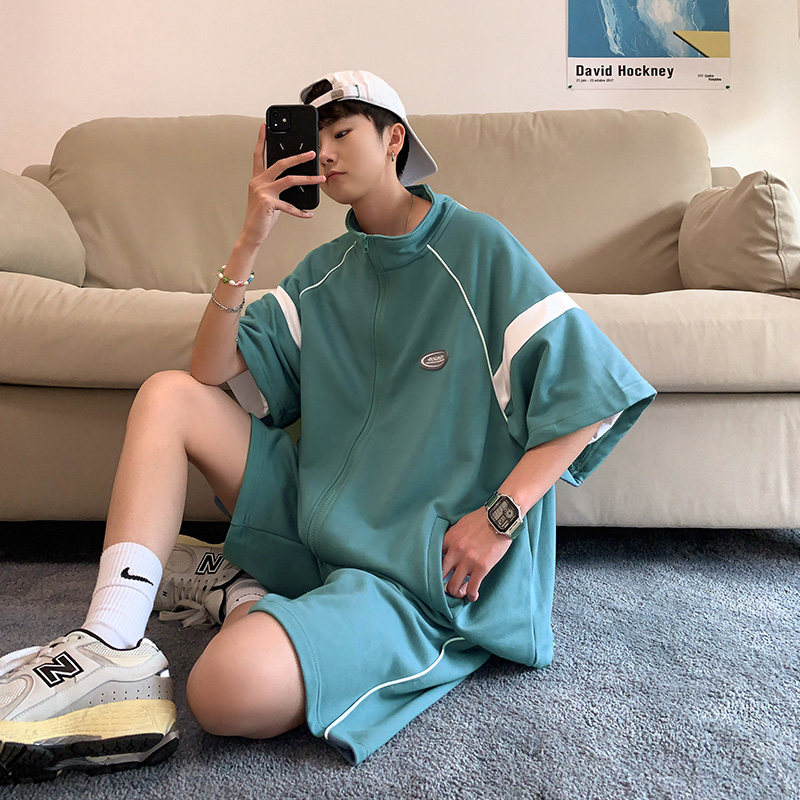 男士休闲运动短袖套装时尚潮流情侣班服TZ04,男装休闲套装,星座1116-2