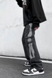 美式欧美炸街裤子高街ins潮牌vibe风牛仔裤男宽松直筒NG49P50，男装牛仔裤，星座1116-2
