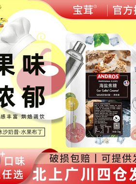 安德鲁ANDROS海盐焦糖果味酱1kg 焦糖味果酱西点奶茶冰沙用饮料酱