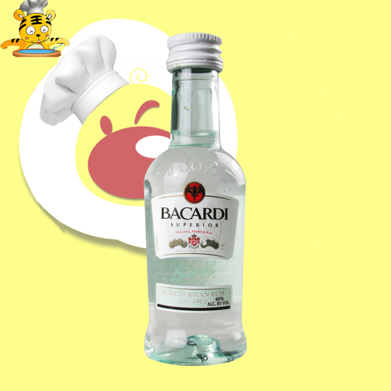 波多黎各 百加得白朗姆酒50ml 鸡尾酒西点布朗尼提拉米苏烘焙原料