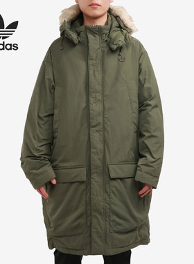 Adidas/阿迪达斯官方正品三叶草男子保暖毛领运动羽绒服 GE1317