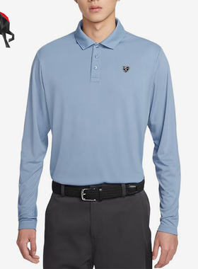 Nike/耐克正品高尔夫新款男浅蓝色经典轻盈长袖Polo衫IB0232-486