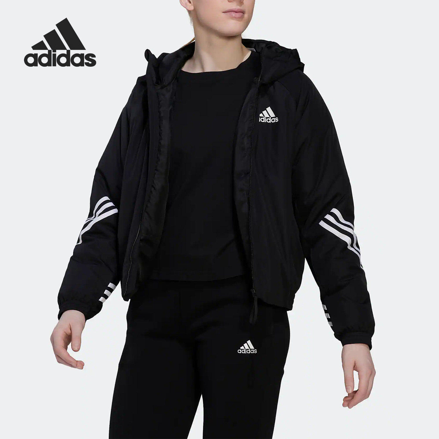 Adidas/阿迪达斯正品冬季新款女子户外保暖运动夹棉外套 HG6006