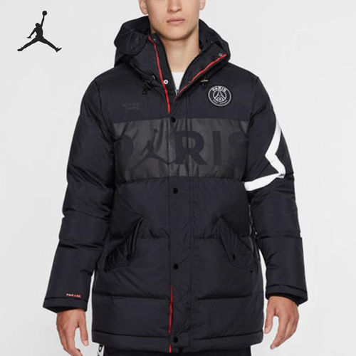 Nike耐克正品Jordan PSG男足球运动连帽轻便舒适羽绒服BQ8371-010