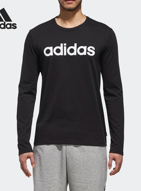 Adidas/阿迪达斯正品新款男子印花圆领休闲套头长袖T恤DM4271