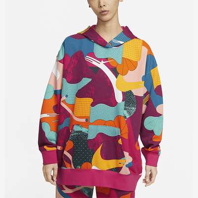 Nike/耐克正品新款Sportswear 女子法式毛圈印花连帽衫FD6685-681