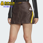 人造革赛车风半身裙JM8026 三叶草女士经典 Adidas 阿迪达斯正品