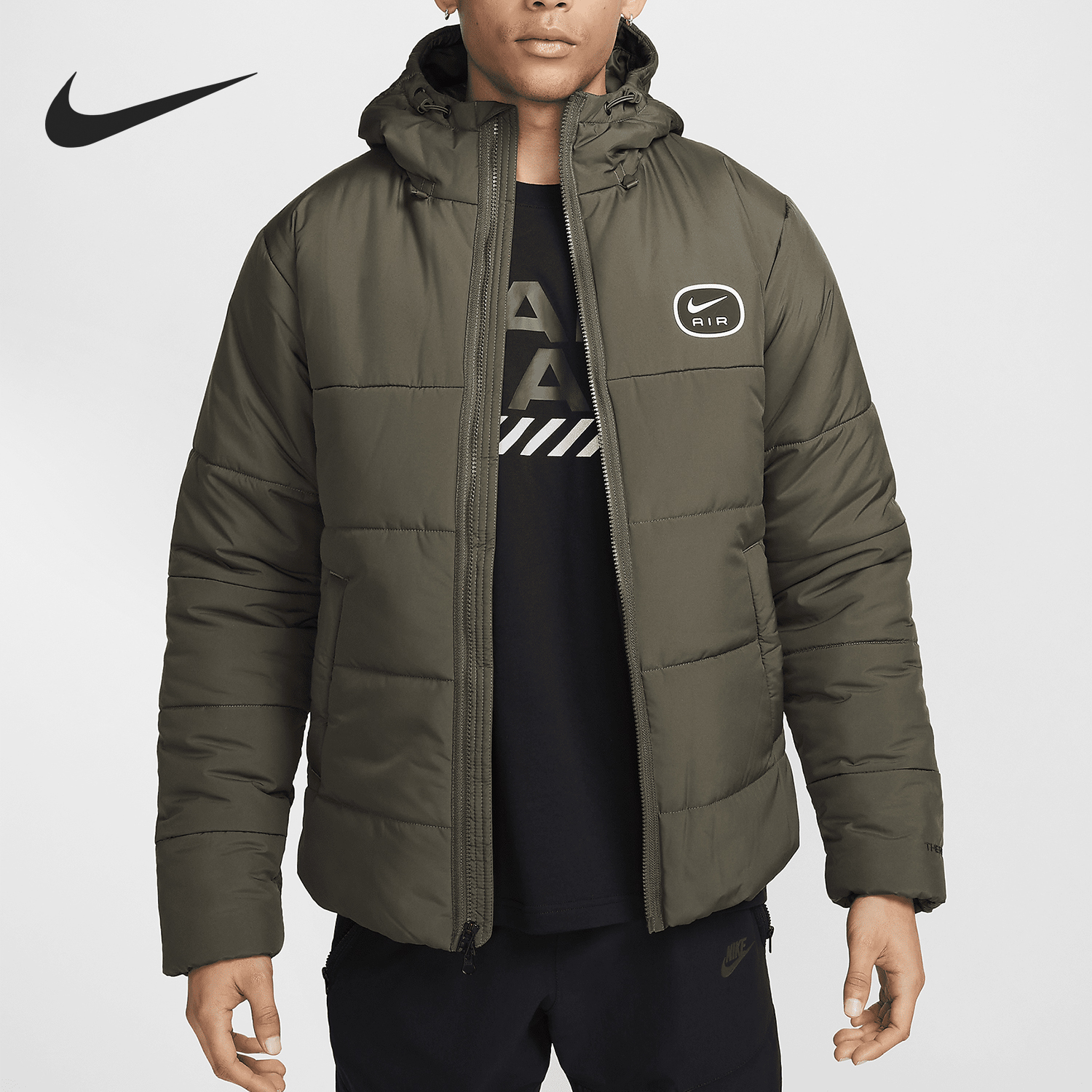 耐克男士保暖宽松复古运动棉服