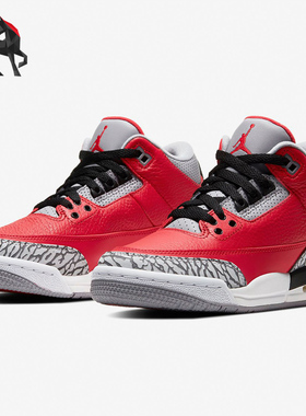 Nike/耐克正品 AJ3 红水泥全明星公牛大童篮球鞋CQ0488