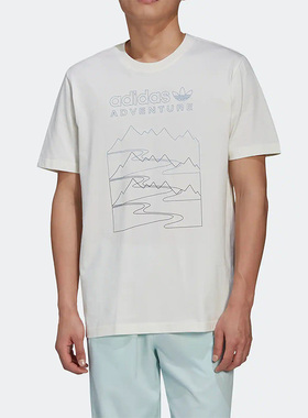 Adidas/阿迪达斯正品三叶草男子夏季运动印花透气短袖T恤 HK5006