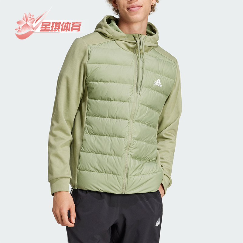 阿迪达斯男士保暖拼接羽绒服