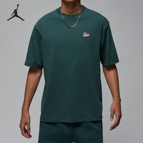 Nike/耐克正品JORDAN男士刺绣圆领套头耐穿透气短袖FN5982-366