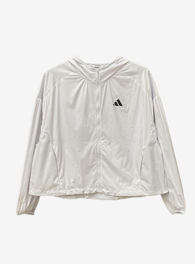 Adidas/阿迪达斯正品2025女士连帽经典拉链运动防晒外套KC6014