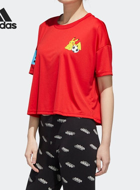 Adidas/阿迪达斯正品宝可梦联名女子夏季宽松短袖T恤GN3006