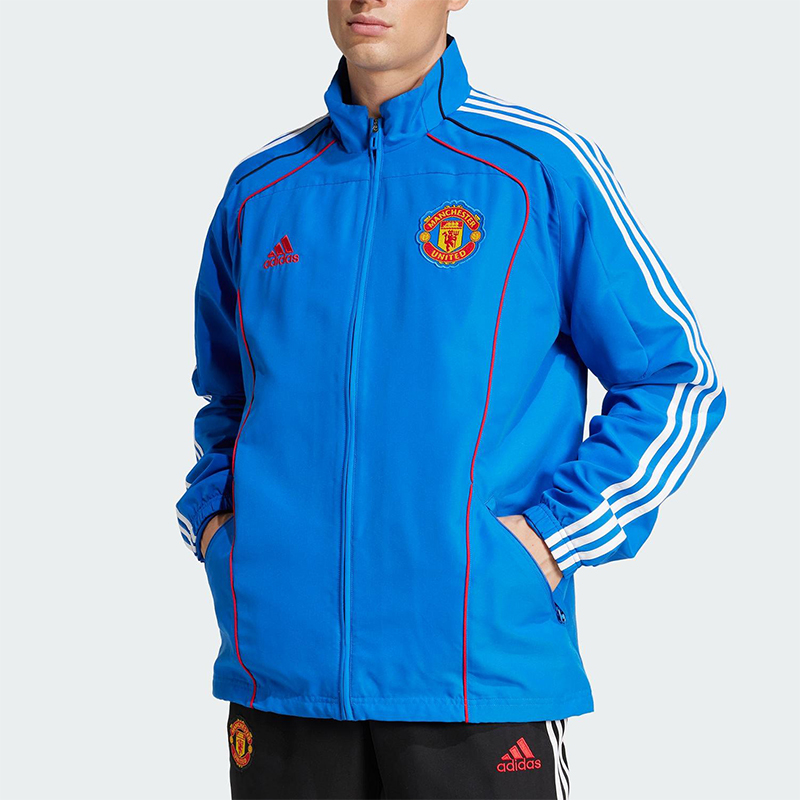 Adidas/阿迪达斯正品2025男士足球经典运动立领宽松外套JF0372