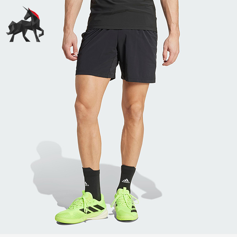 Adidas/阿迪达斯正品2025男士训练网球梭织弹力运动短裤JN3720
