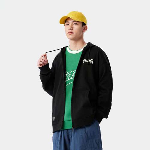 李宁正品运动时尚系列男女柔软厚实宽松百搭针织连帽外套AWDV391
