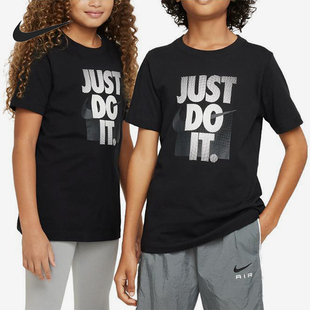 DX9522 2025大童日常圆领套头印花透气休闲短袖 010 耐克正品 Nike