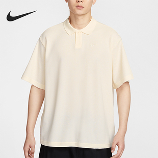 Nike/耐克正品Oversize男士翻领针织华夫格经典短袖IF0377-110