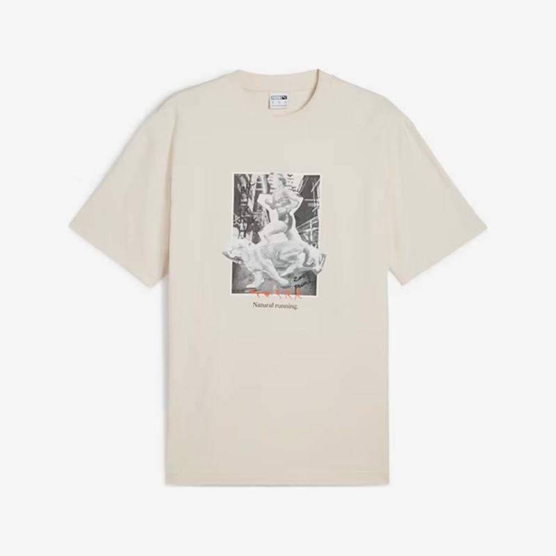 Puma/彪马正品夏季款男女图案宽松针织休闲圆领短袖626729-87