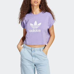 阿迪达斯正品 短袖 三叶草 TEE女子时尚 T恤IC5468 SHORT Adidas