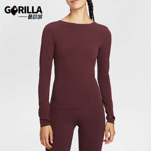 Nike/耐克正品 Dri-FIT女士休闲大U领轻盈运动透气长袖HV3540-652