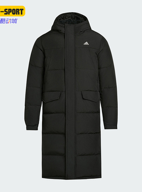 Adidas/阿迪达斯正品冬季男女连帽保暖长款运动休闲羽绒服KF6748