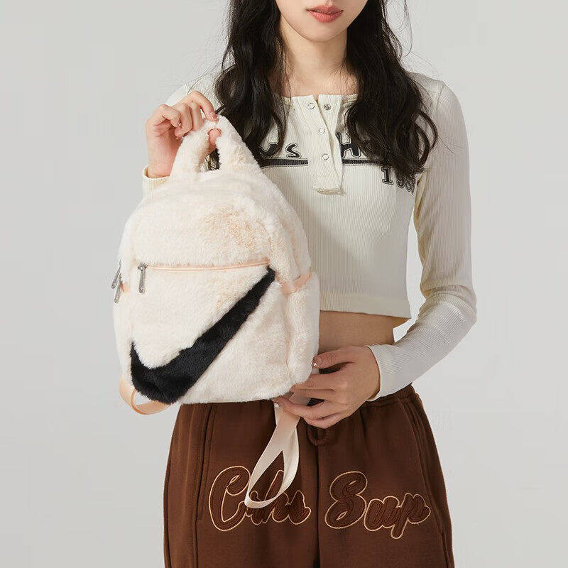 耐克儿童背包男女包24春新款毛绒运动包户外双肩包学生书包休闲包