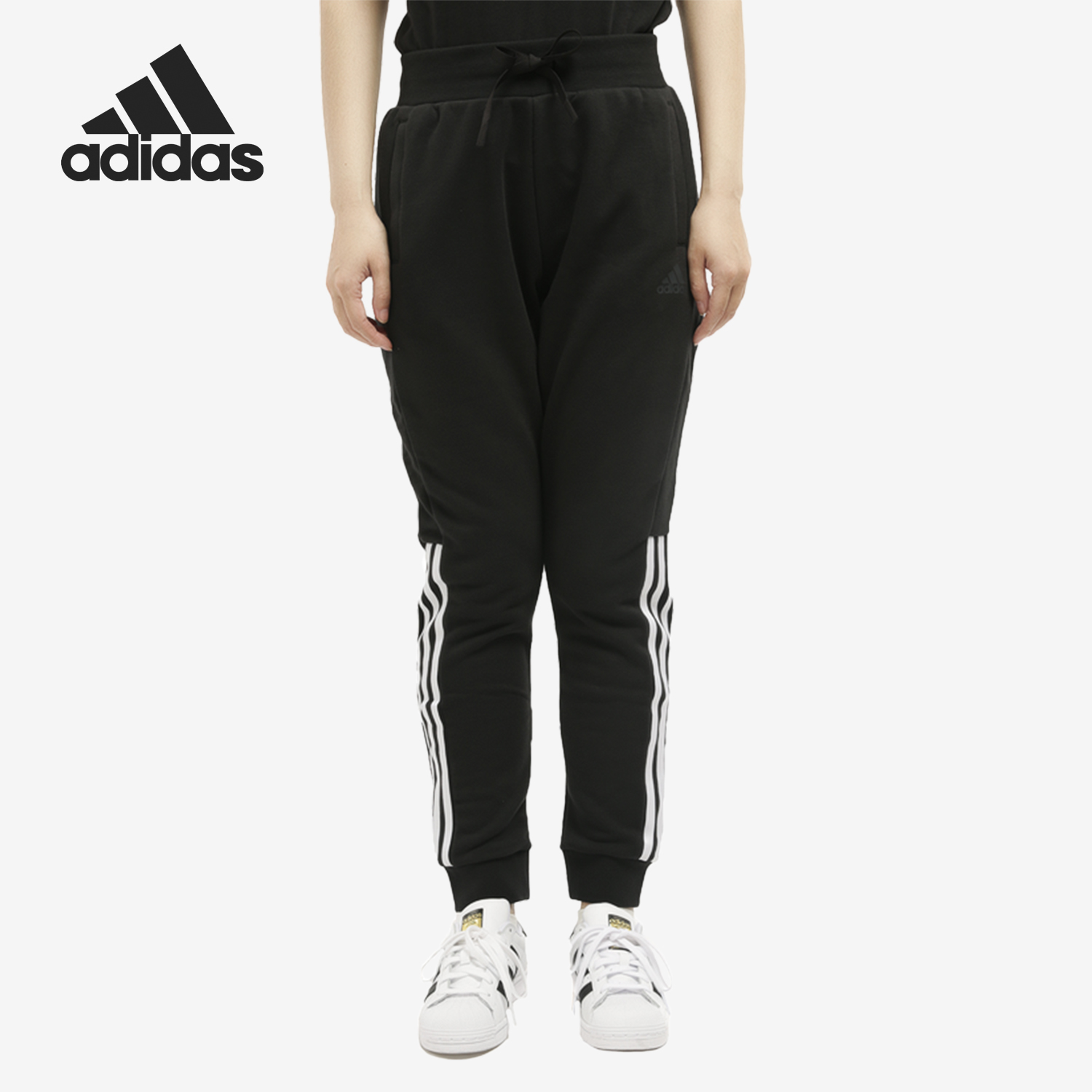 Adidas/阿迪达斯正品女子运动休闲透气针织收口长裤 GF0156