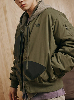 Adidas/阿迪达斯正品三叶草男女复古宽松休闲夹克外套JL8381