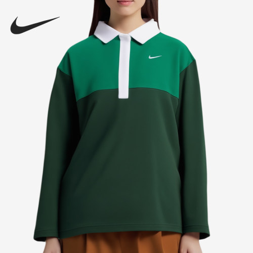 Nike/耐克正品运动休闲拼色长袖Polo衫新款经典POLO衫IF0358-323