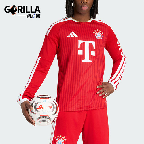 Adidas/阿迪达斯正品FC BAYERN男士足球经典运动长袖球衣JZ3102