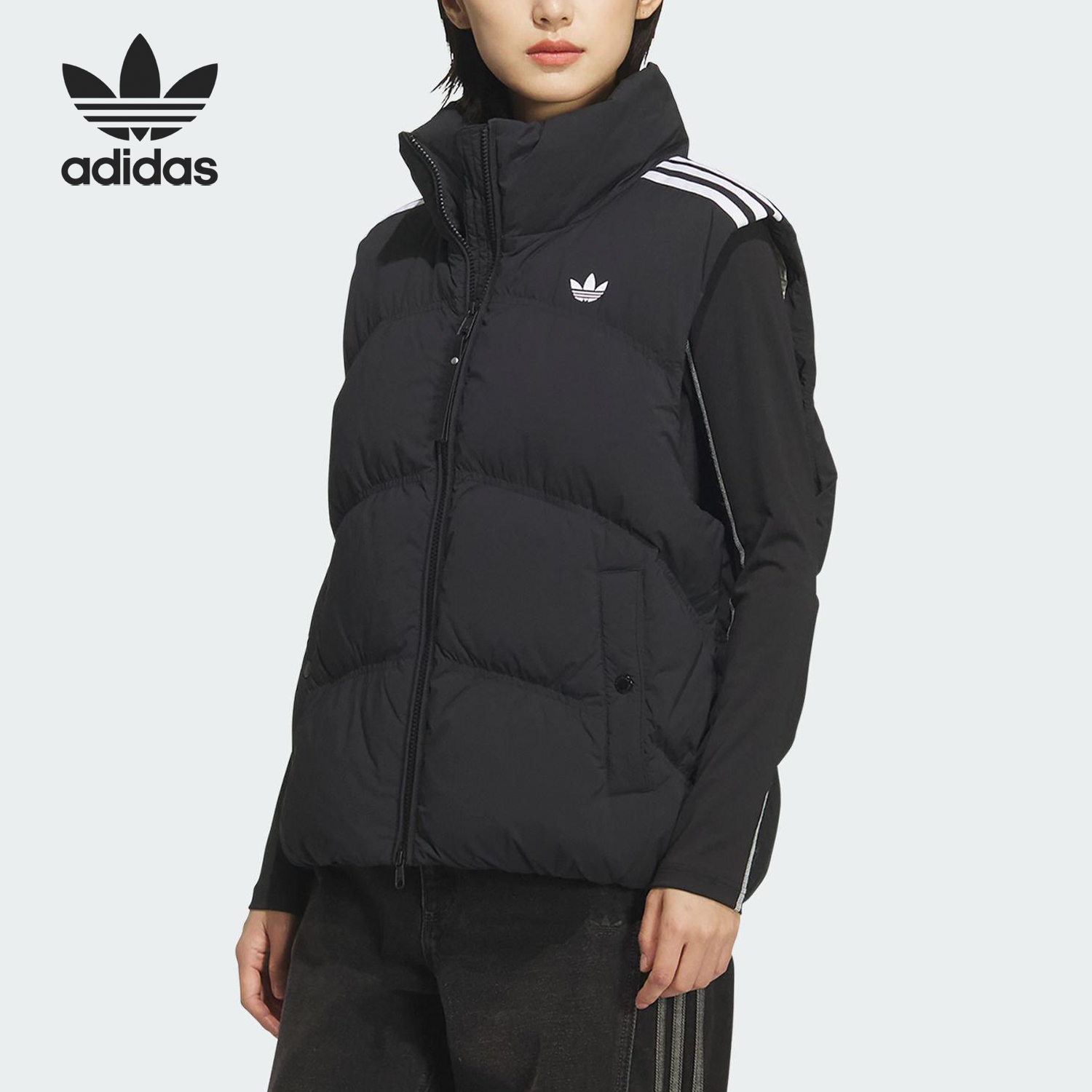 阿迪达斯男女经典保暖羽绒马甲