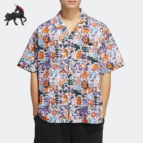 阿迪达斯三叶草男女运动短袖衬衫