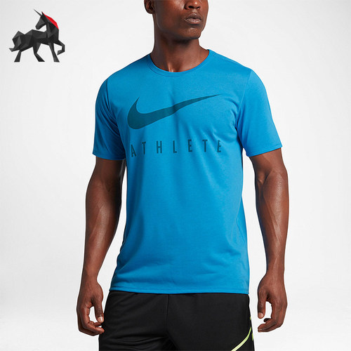 Nike/耐克正品ATHLETE短袖T恤新款男经典蓝黑色短袖T恤739421-435