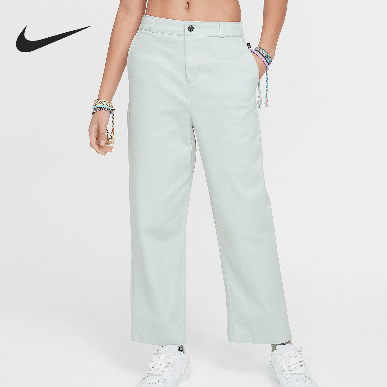 Nike/耐克正品2025新款大童宽松直筒运动休闲长裤FN9215-034