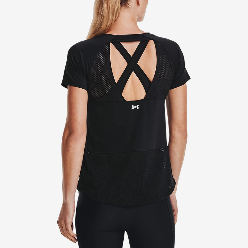 UA安德玛正品秋冬季女子圆领镂空宽松透气休闲运动短袖T恤1370867