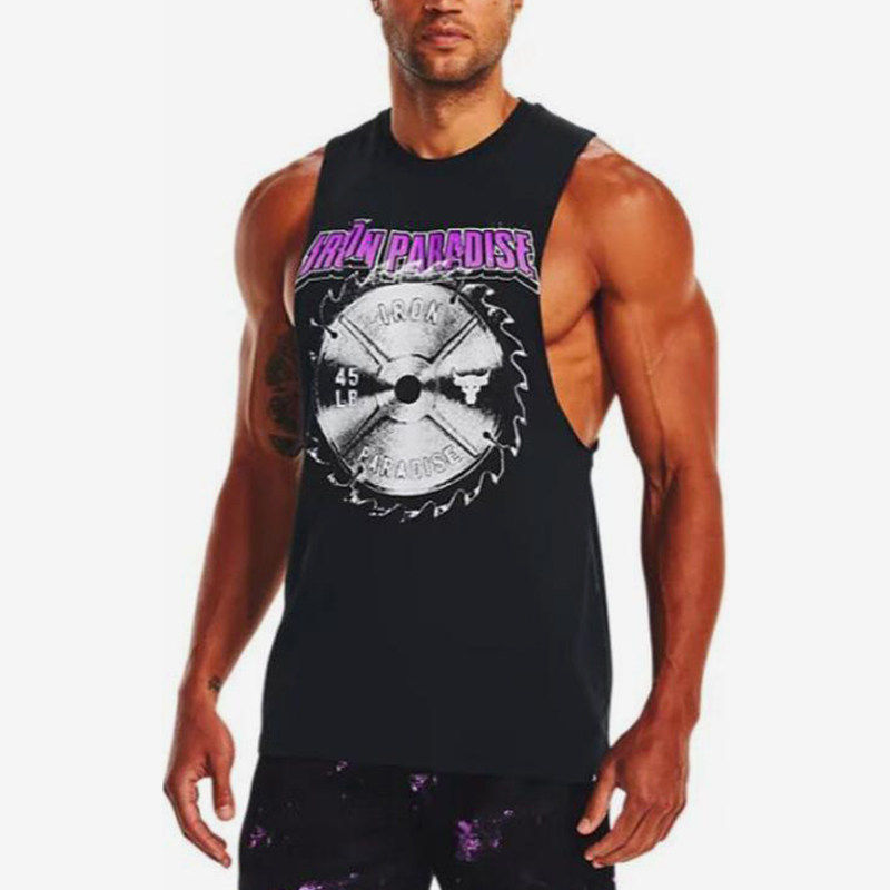 UA/安德玛正品夏季男士潮流印花图案字母图案背心T恤1373758-001