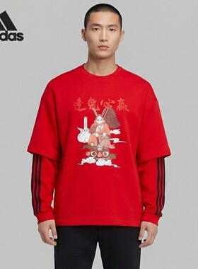 Adidas/阿迪达斯正品当季新款男士保暖连帽卫衣JF2454