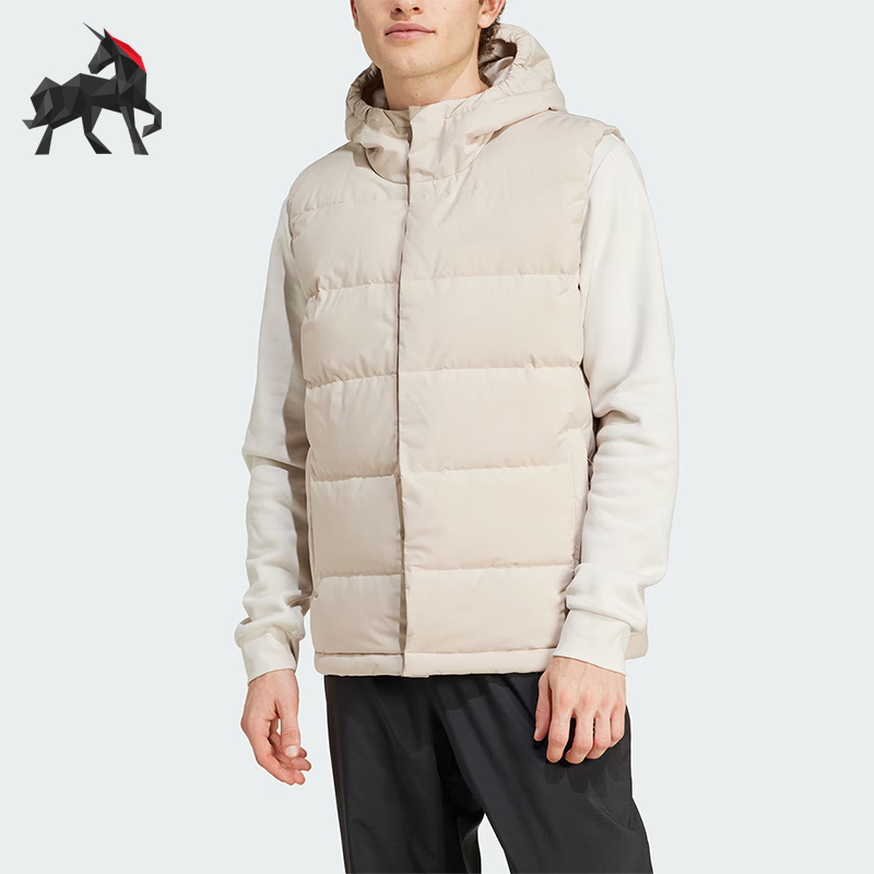 Adidas/阿迪达斯正品夏季新款男士休闲保暖连帽羽绒马甲IX8857