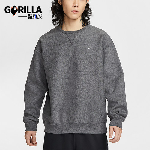 Nike/耐克正品Solo Swoosh 男士运动圆领加绒针织卫衣HV1087-071