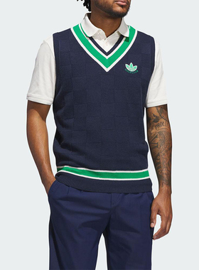 Adidas/阿迪达斯正品三叶草男士无袖高尔夫运动针织马甲JN9736