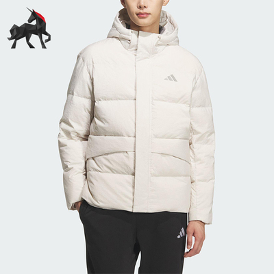 Adidas/阿迪达斯正品LINEAR男女运动日常保暖连帽羽绒服KQ5523