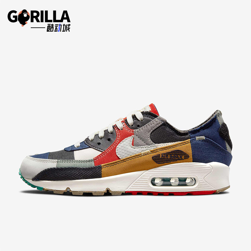 Nike/耐克正品Air Max 90 QS男女牛仔补丁跑步鞋DJ4878-400